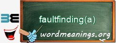 WordMeaning blackboard for faultfinding(a)